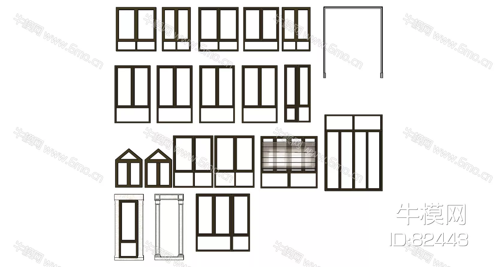 MODERN DOOR AND WINDOWS - SKETCHUP 3D MODEL - ENSCAPE - 82443