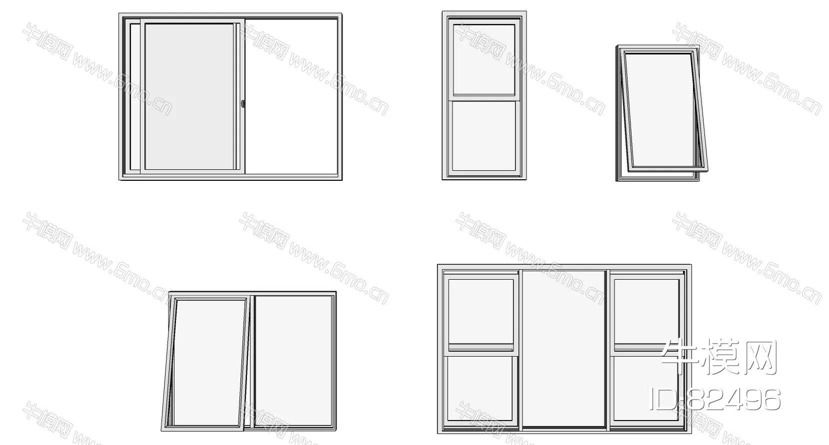 MODERN DOOR AND WINDOWS - SKETCHUP 3D MODEL - ENSCAPE - 82496
