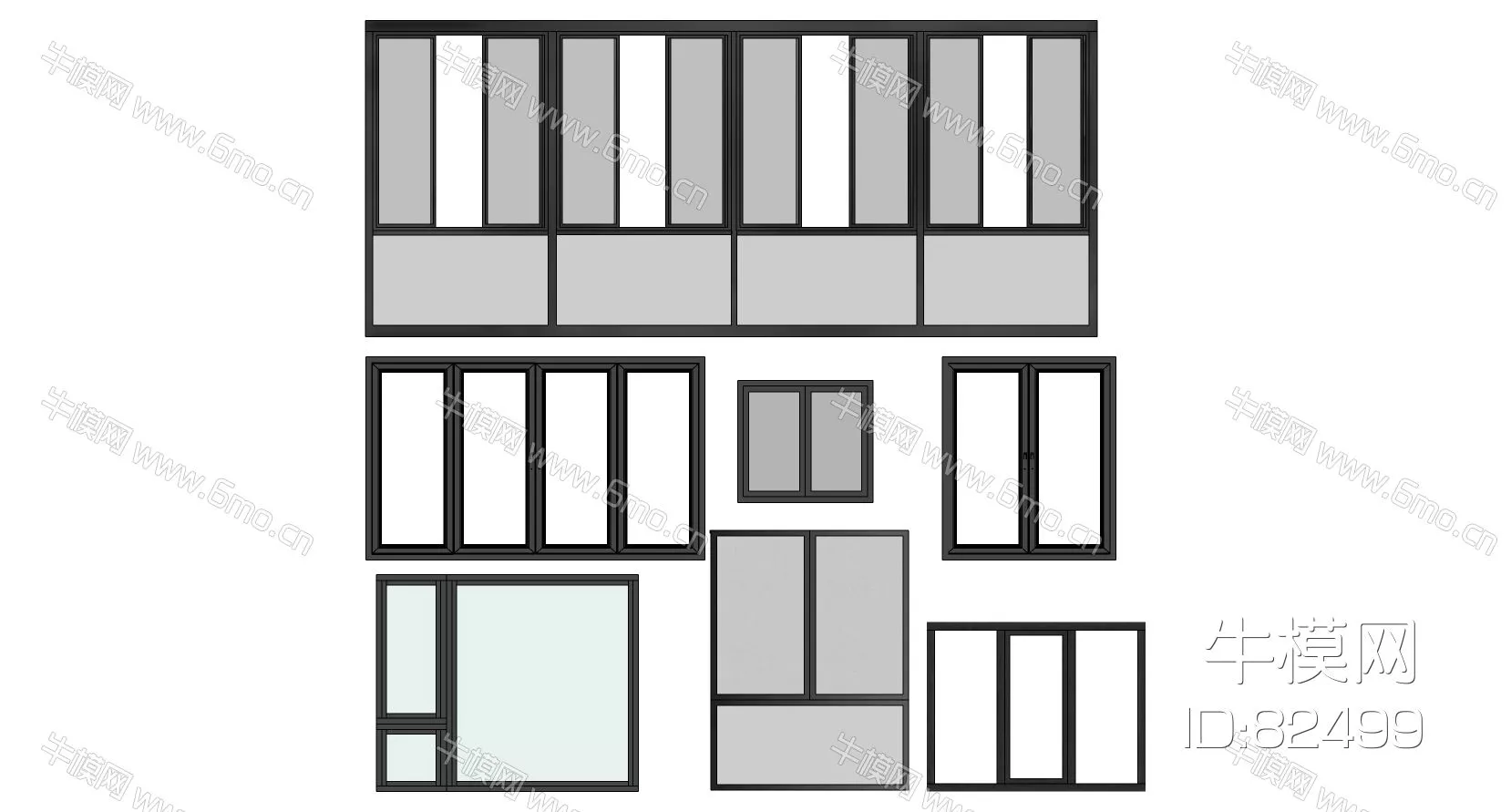 MODERN DOOR AND WINDOWS - SKETCHUP 3D MODEL - ENSCAPE - 82499