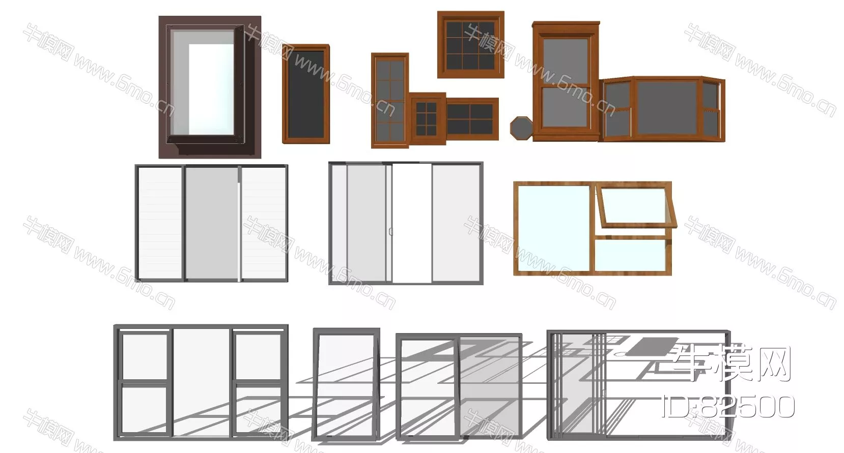 MODERN DOOR AND WINDOWS - SKETCHUP 3D MODEL - ENSCAPE - 82500