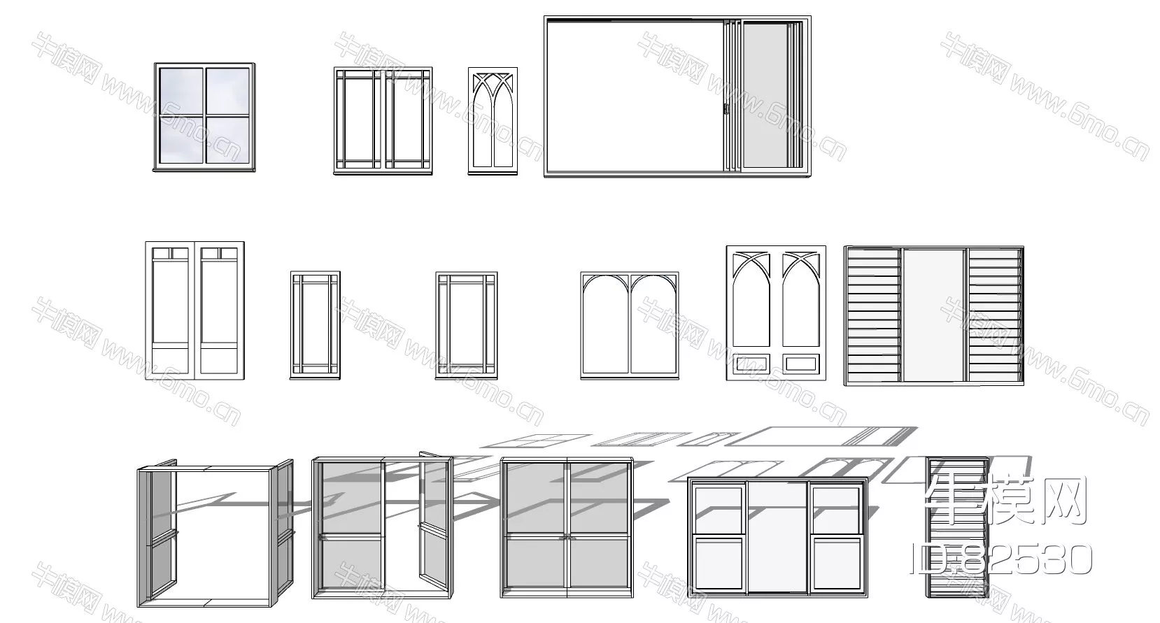 MODERN DOOR AND WINDOWS - SKETCHUP 3D MODEL - ENSCAPE - 82530