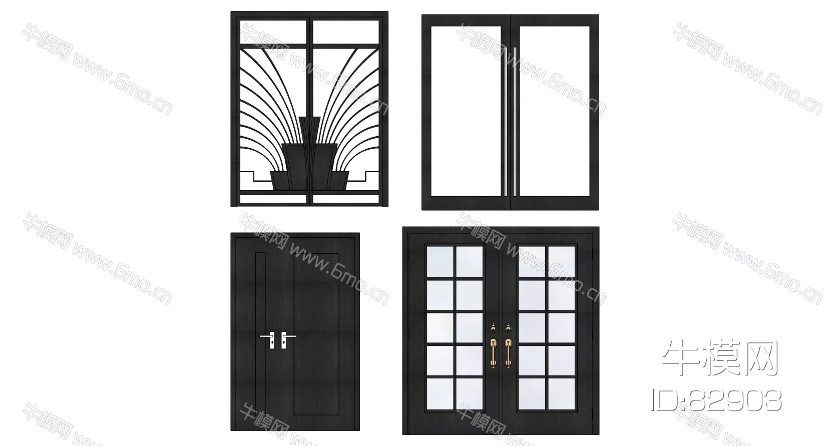 MODERN DOOR AND WINDOWS - SKETCHUP 3D MODEL - ENSCAPE - 82903