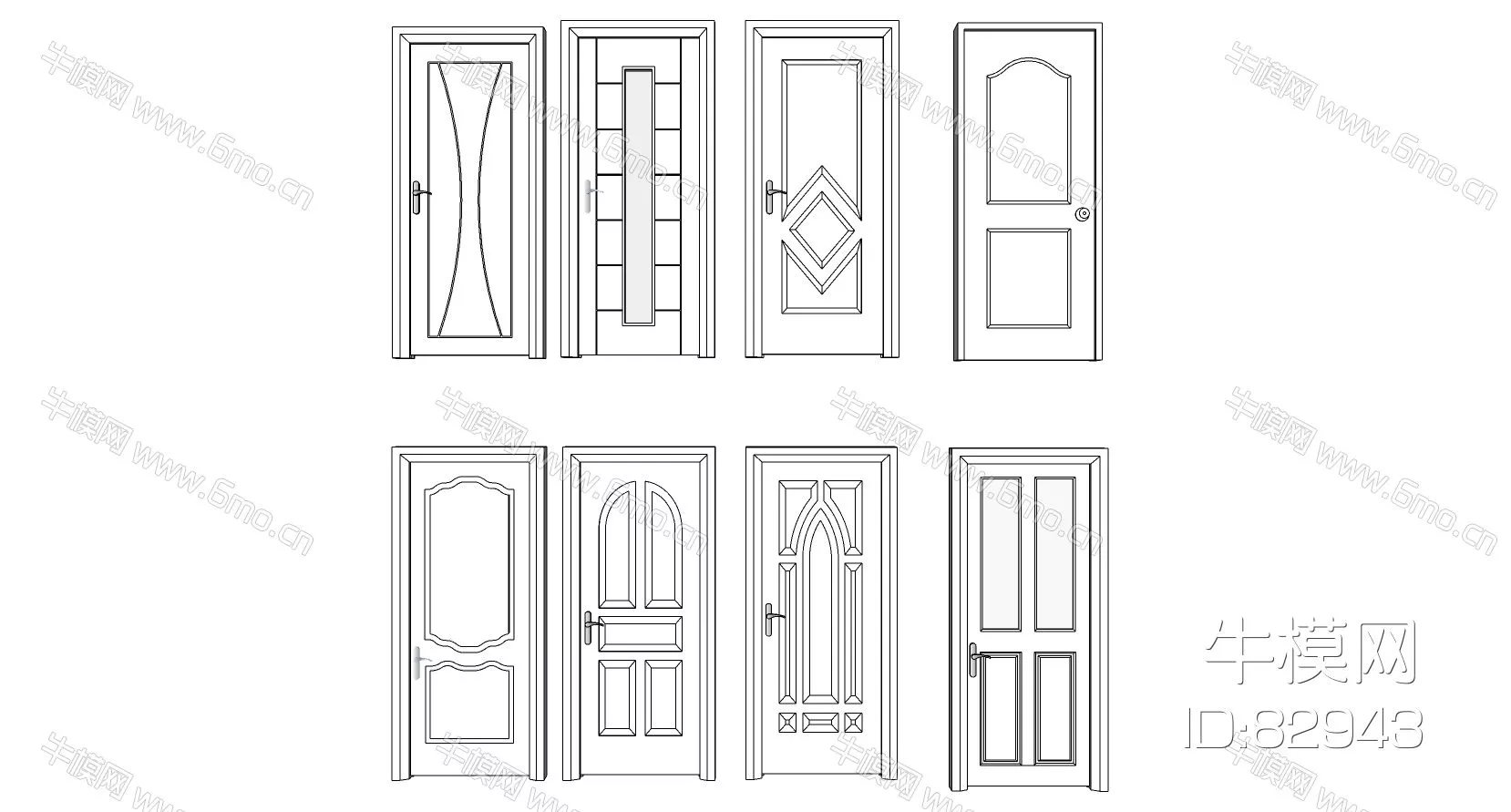 MODERN DOOR AND WINDOWS - SKETCHUP 3D MODEL - ENSCAPE - 82943