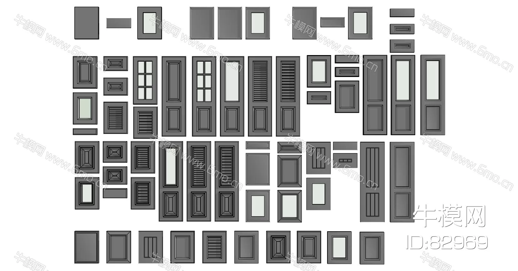 MODERN DOOR AND WINDOWS - SKETCHUP 3D MODEL - ENSCAPE - 82969