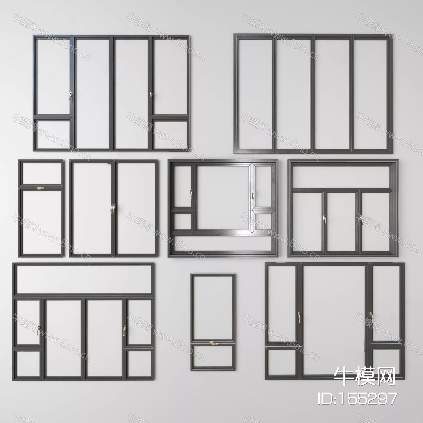 MODERN DOOR AND WINDOWS - SKETCHUP 3D MODEL - VRAY - 155297