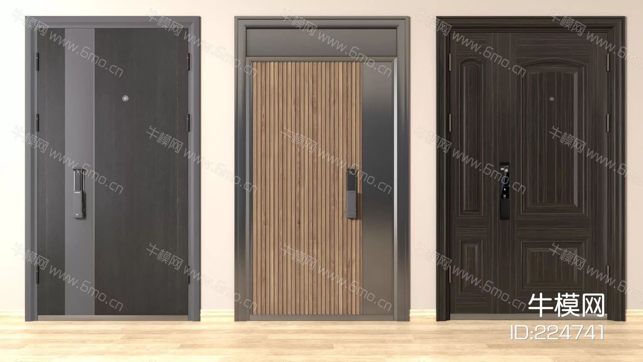 MODERN DOOR AND WINDOWS - SKETCHUP 3D MODEL - VRAY - 224741