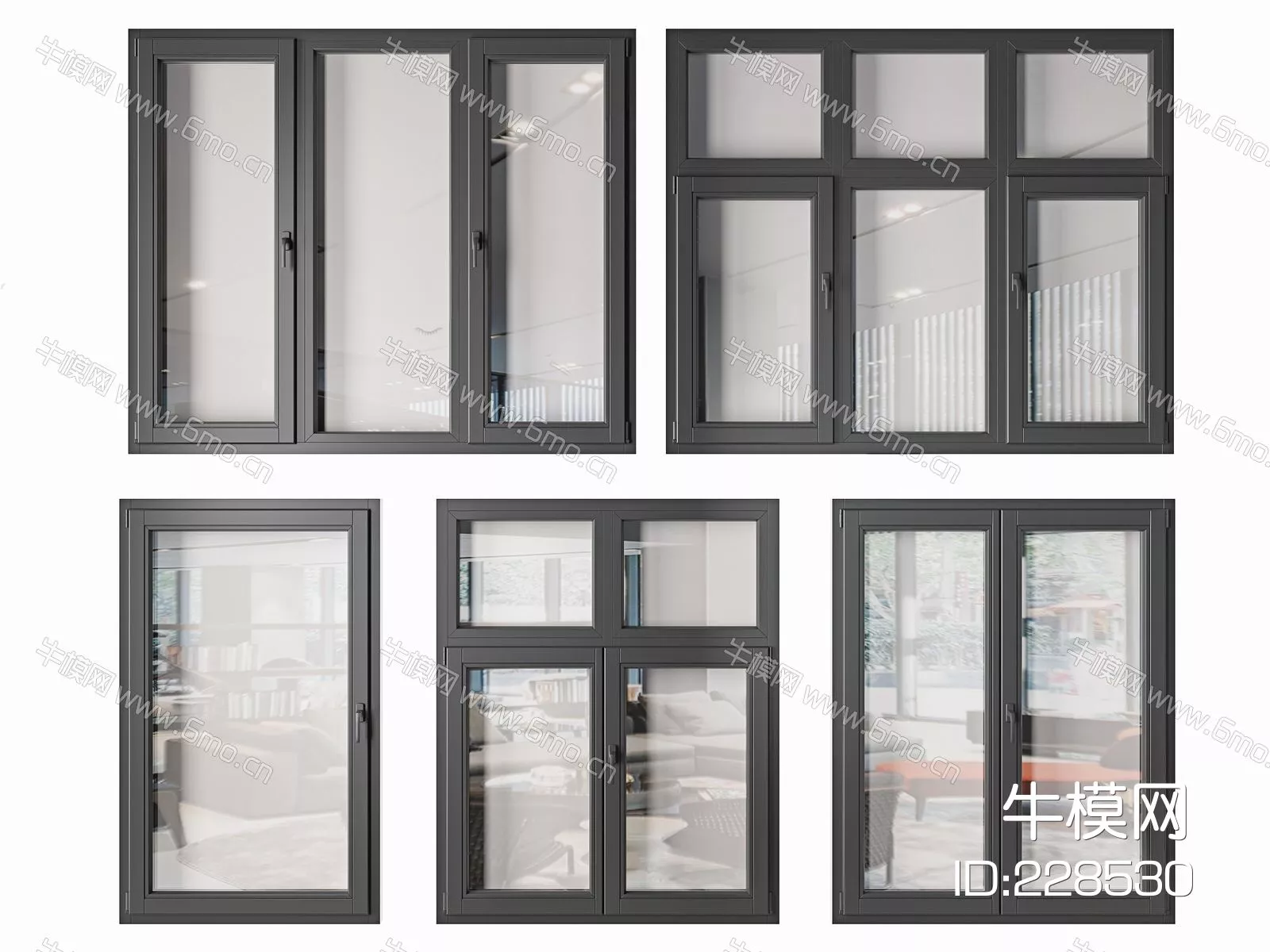 MODERN DOOR AND WINDOWS - SKETCHUP 3D MODEL - VRAY - 228530