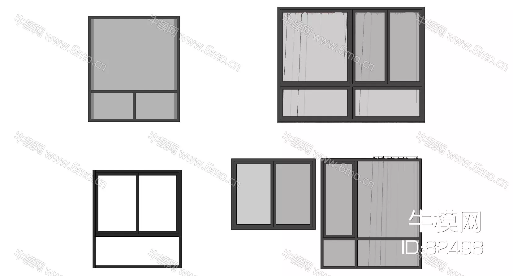 MODERN DOOR AND WINDOWS - SKETCHUP 3D MODEL - VRAY - 82498