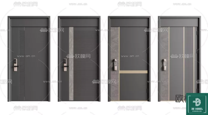 MODERN DOOR - SKETCHUP 3D MODEL - VRAY OR ENSCAPE - ID06736