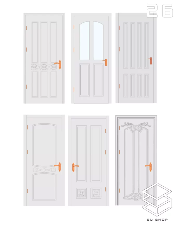 MODERN DOOR - SKETCHUP 3D MODEL - VRAY OR ENSCAPE - ID06946