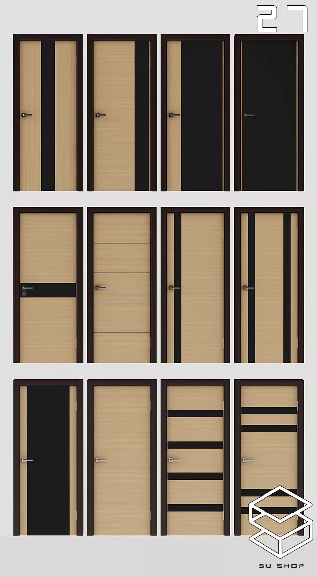 MODERN DOOR - SKETCHUP 3D MODEL - VRAY OR ENSCAPE - ID06947