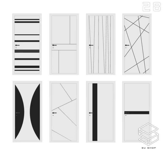 MODERN DOOR - SKETCHUP 3D MODEL - VRAY OR ENSCAPE - ID06948