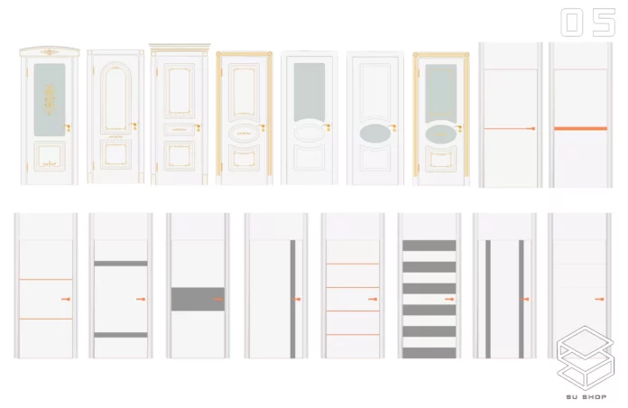 MODERN DOOR - SKETCHUP 3D MODEL - VRAY OR ENSCAPE - ID06972