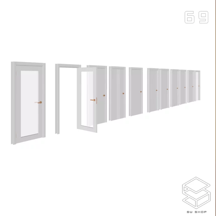 MODERN DOOR - SKETCHUP 3D MODEL - VRAY OR ENSCAPE - ID06993