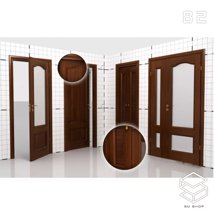MODERN DOOR - SKETCHUP 3D MODEL - VRAY OR ENSCAPE - ID07008