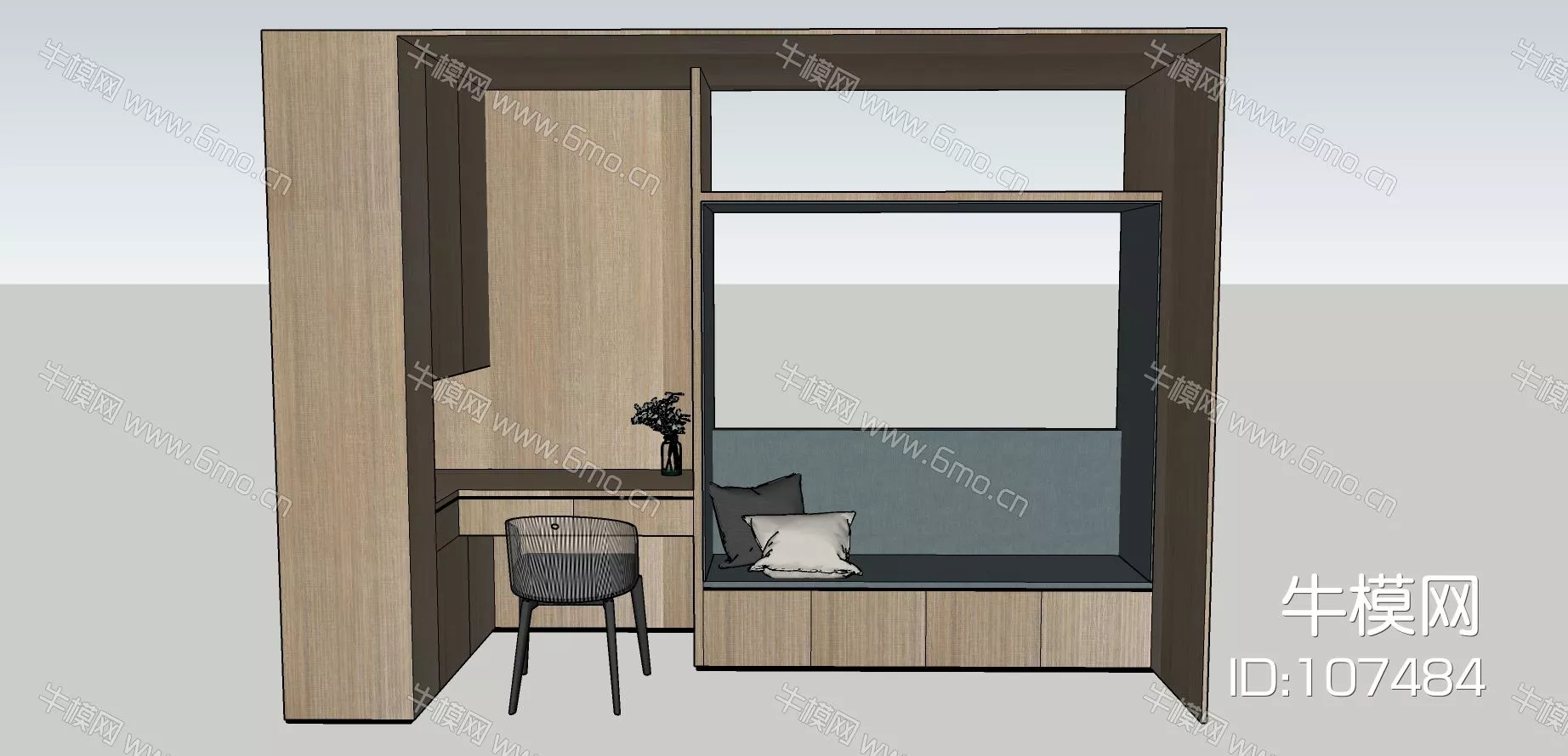 MODERN DRESSING TABLE - SKETCHUP 3D MODEL - ENSCAPE - 107484