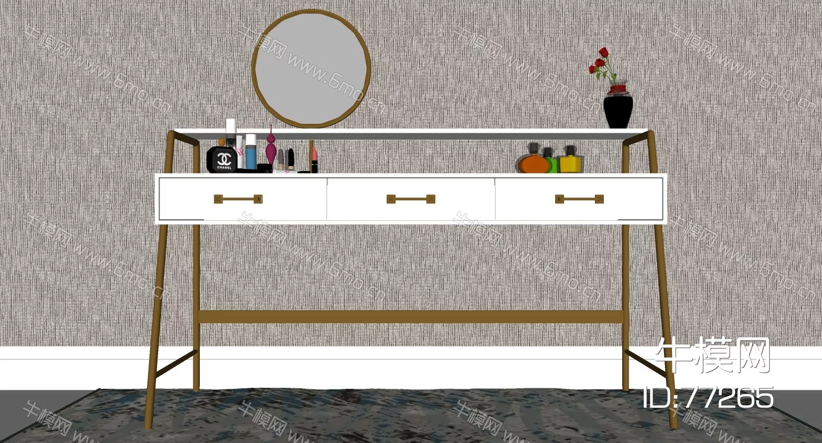 MODERN DRESSING TABLE - SKETCHUP 3D MODEL - ENSCAPE - 77265