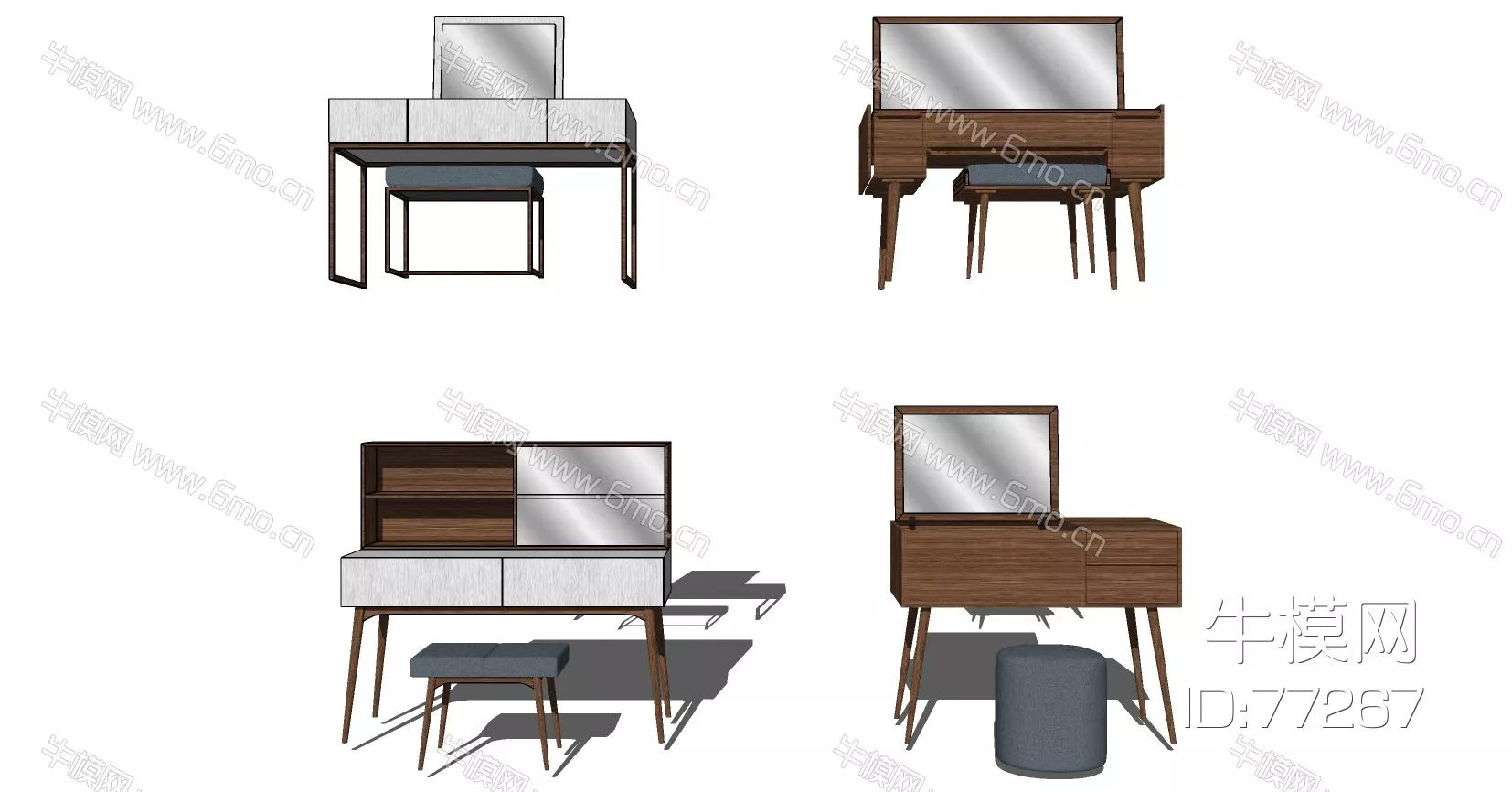 MODERN DRESSING TABLE - SKETCHUP 3D MODEL - ENSCAPE - 77267