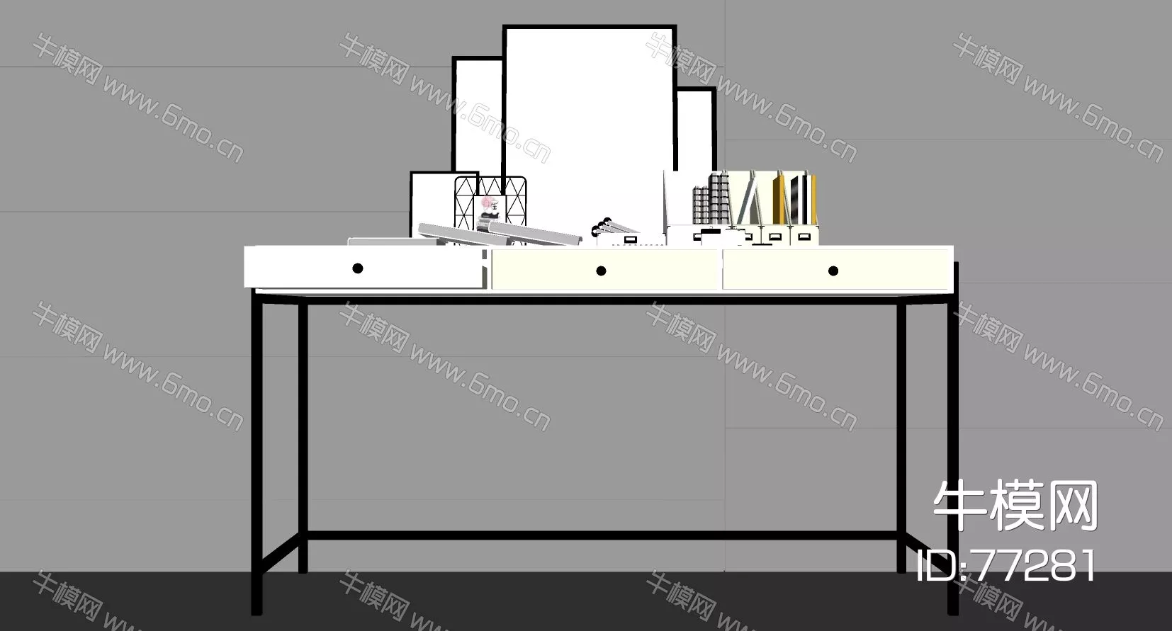 MODERN DRESSING TABLE - SKETCHUP 3D MODEL - ENSCAPE - 77281