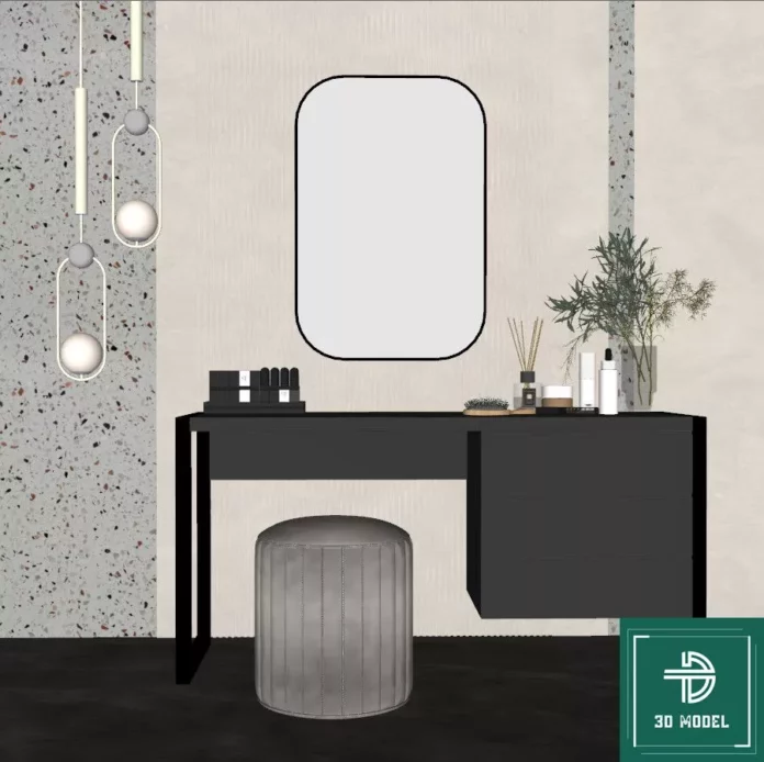 MODERN DRESSING TABLE - SKETCHUP 3D MODEL - VRAY OR ENSCAPE - ID07058