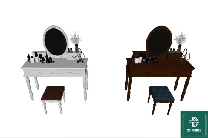 MODERN DRESSING TABLE - SKETCHUP 3D MODEL - VRAY OR ENSCAPE - ID07066