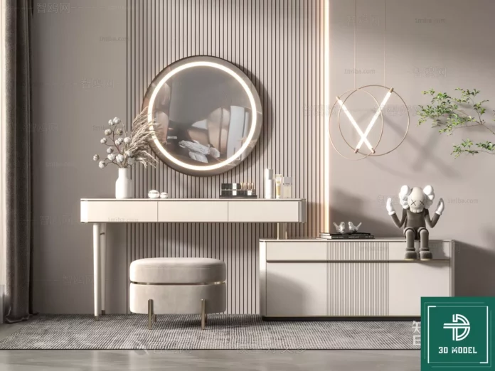 MODERN DRESSING TABLE - SKETCHUP 3D MODEL - VRAY OR ENSCAPE - ID07074