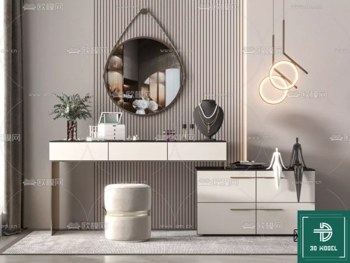 MODERN DRESSING TABLE - SKETCHUP 3D MODEL - VRAY OR ENSCAPE - ID07076