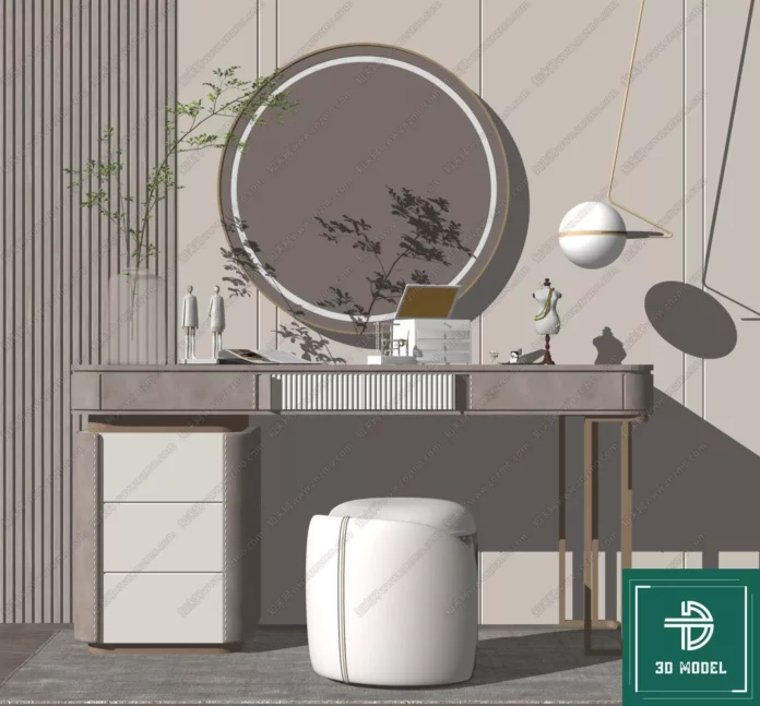 MODERN DRESSING TABLE - SKETCHUP 3D MODEL - VRAY OR ENSCAPE - ID07082