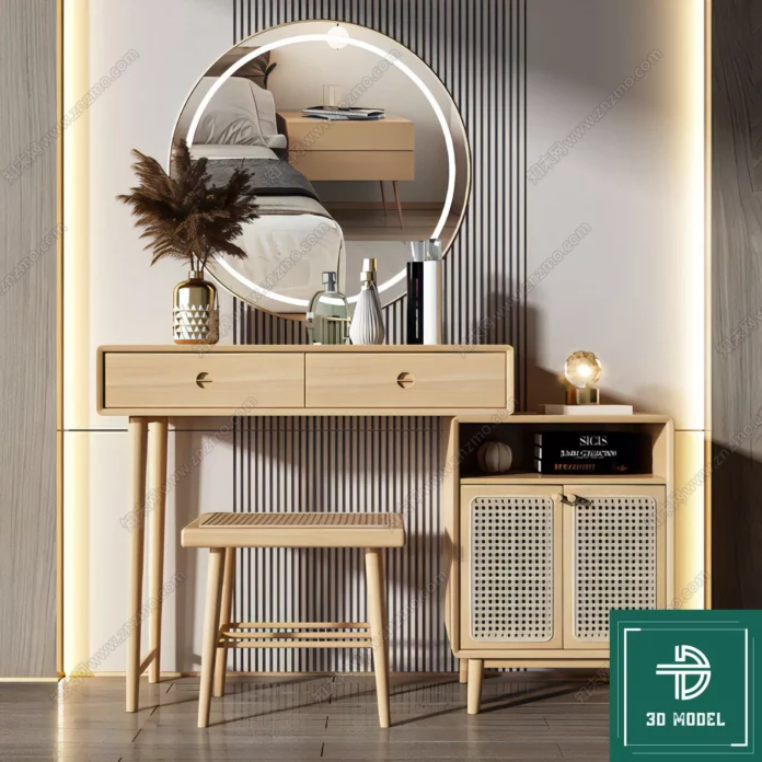 MODERN DRESSING TABLE - SKETCHUP 3D MODEL - VRAY OR ENSCAPE - ID07095