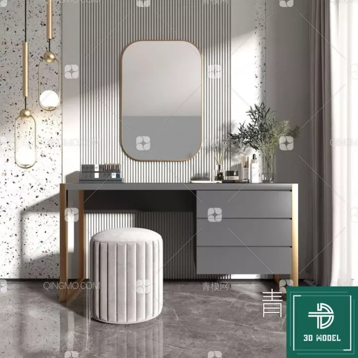 MODERN DRESSING TABLE - SKETCHUP 3D MODEL - VRAY OR ENSCAPE - ID07109