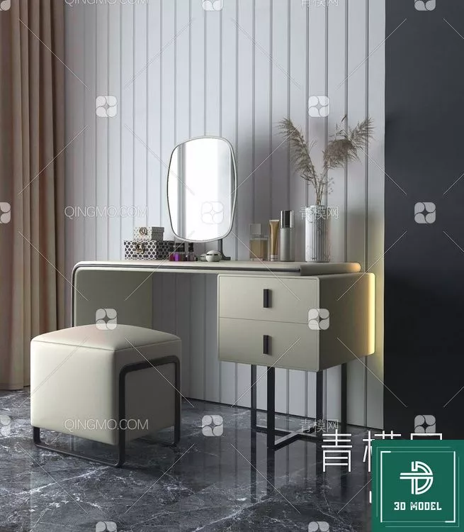 MODERN DRESSING TABLE - SKETCHUP 3D MODEL - VRAY OR ENSCAPE - ID07122