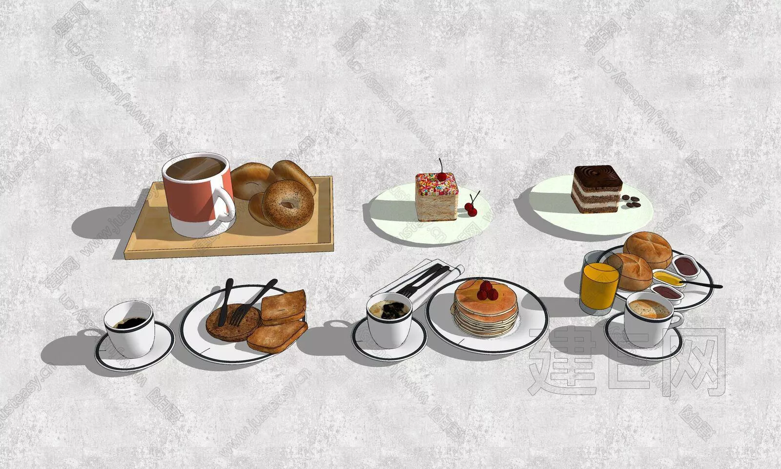 MODERN DRINDS AND FOOD - SKETCHUP 3D MODEL - ENSCAPE - 112541984