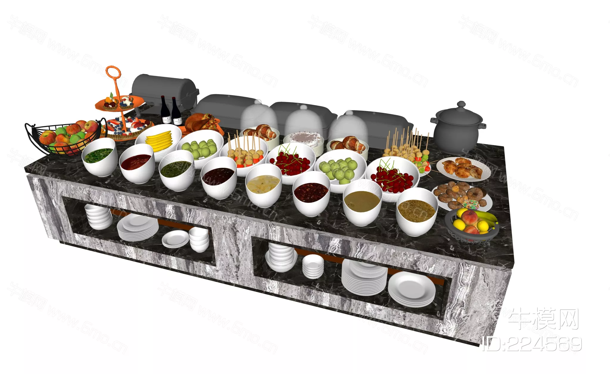 MODERN DRINDS AND FOOD - SKETCHUP 3D MODEL - ENSCAPE - 224569