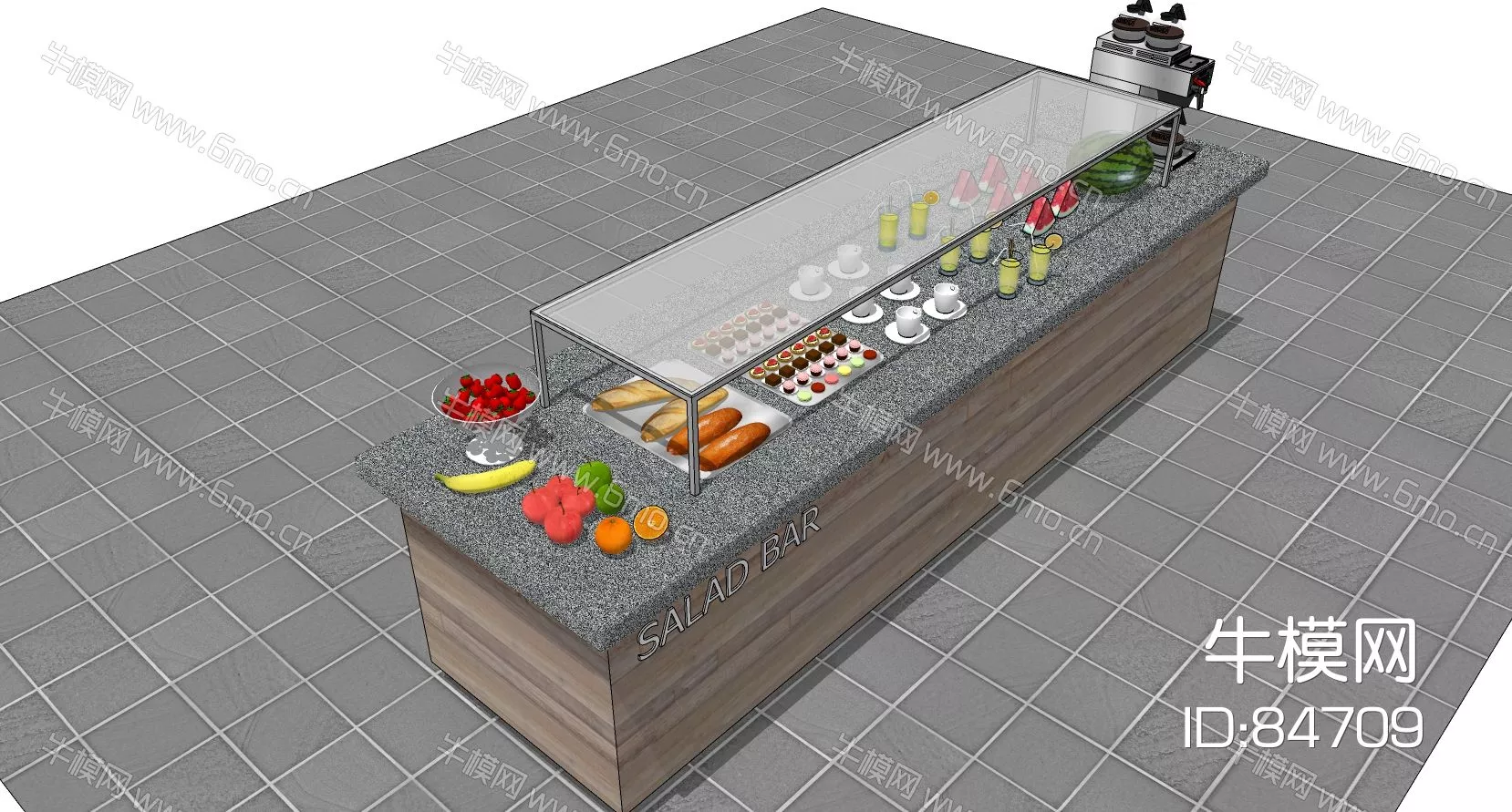 MODERN DRINDS AND FOOD - SKETCHUP 3D MODEL - ENSCAPE - 84709