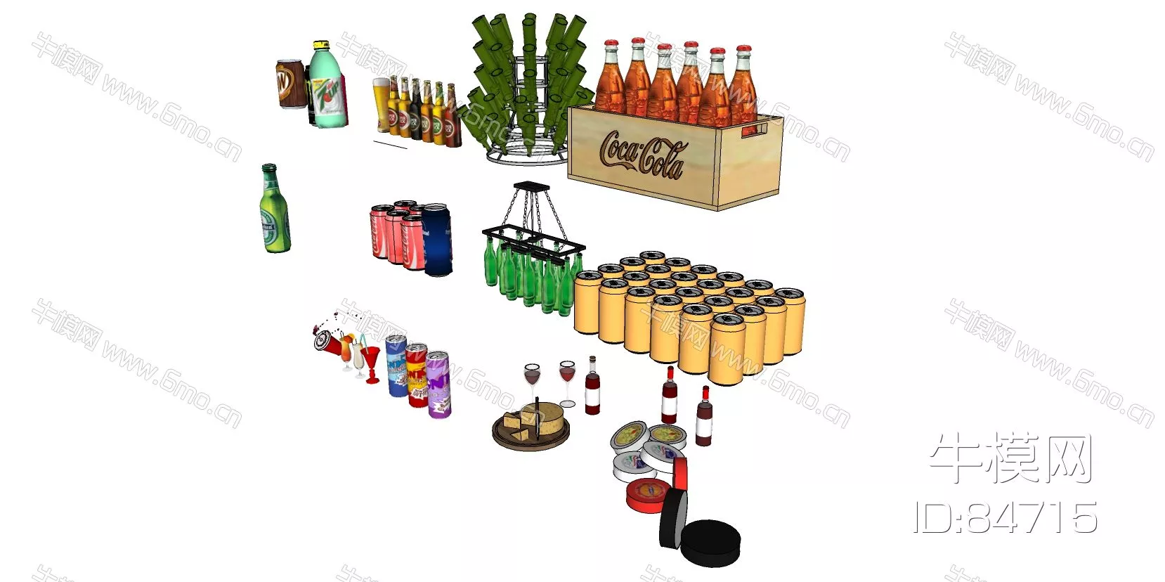 MODERN DRINDS AND FOOD - SKETCHUP 3D MODEL - ENSCAPE - 84715