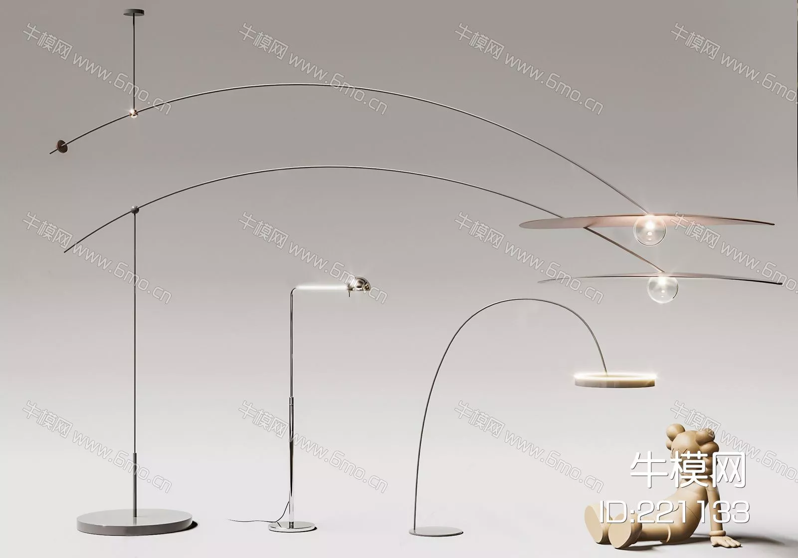 MODERN FLOOR LAMP - SKETCHUP 3D MODEL - ENSCAPE - 221133