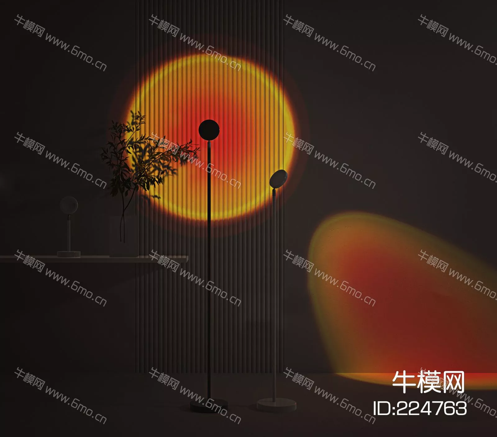 MODERN FLOOR LAMP - SKETCHUP 3D MODEL - ENSCAPE - 224763
