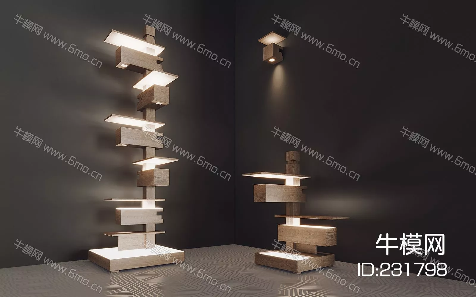 MODERN FLOOR LAMP - SKETCHUP 3D MODEL - ENSCAPE - 231798