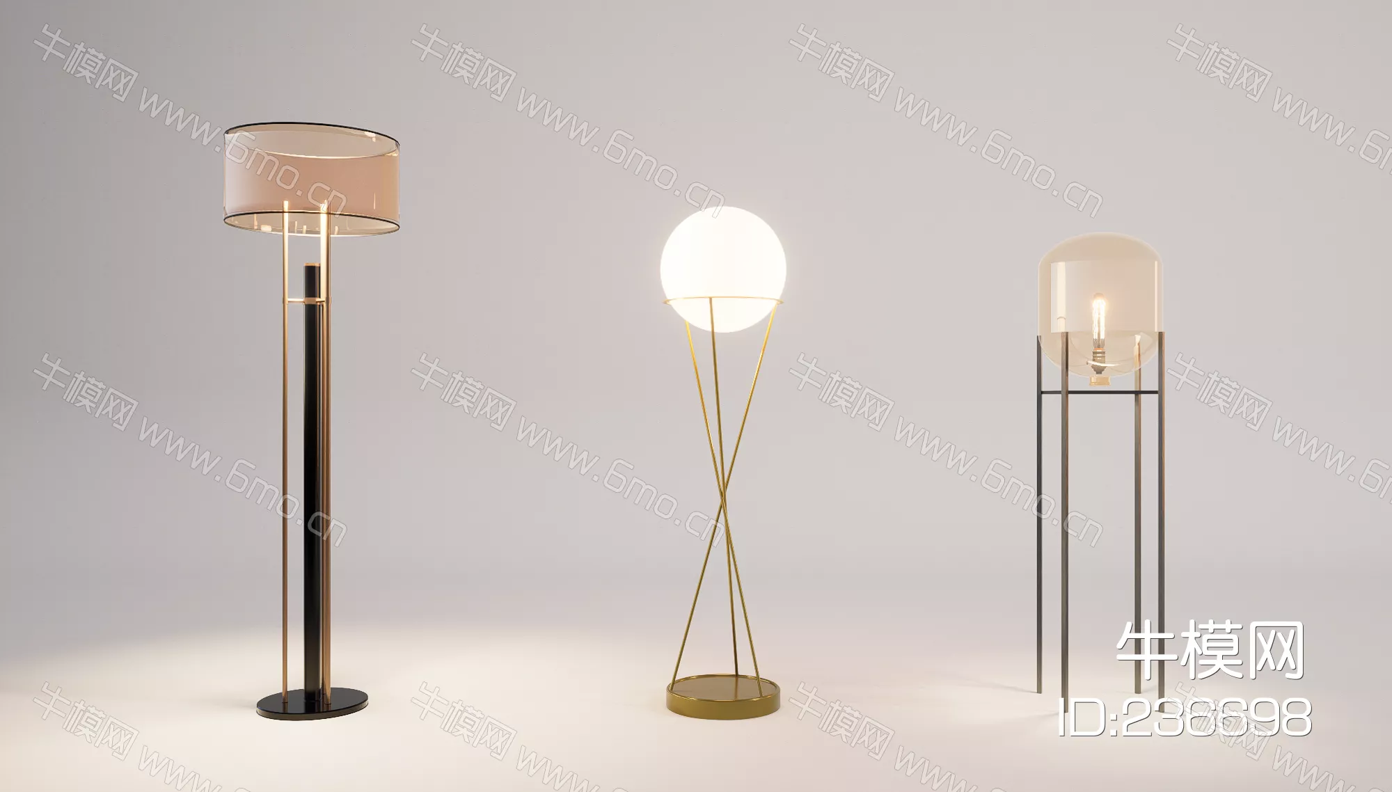 MODERN FLOOR LAMP - SKETCHUP 3D MODEL - ENSCAPE - 236698