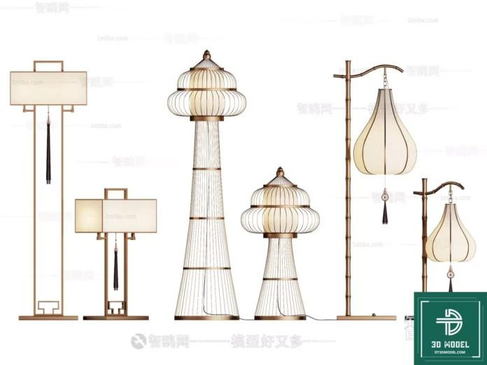 MODERN FLOOR LAMP - SKETCHUP 3D MODEL - VRAY OR ENSCAPE - ID07303