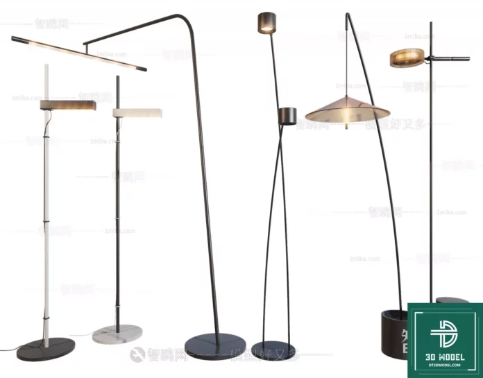 MODERN FLOOR LAMP - SKETCHUP 3D MODEL - VRAY OR ENSCAPE - ID07312