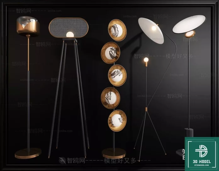 MODERN FLOOR LAMP - SKETCHUP 3D MODEL - VRAY OR ENSCAPE - ID07325