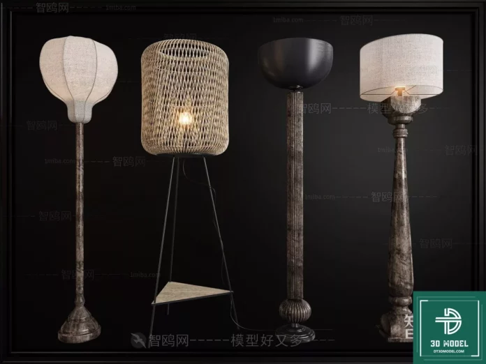 MODERN FLOOR LAMP - SKETCHUP 3D MODEL - VRAY OR ENSCAPE - ID07339