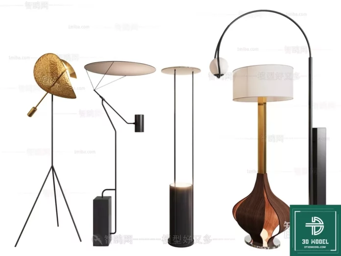 MODERN FLOOR LAMP - SKETCHUP 3D MODEL - VRAY OR ENSCAPE - ID07342