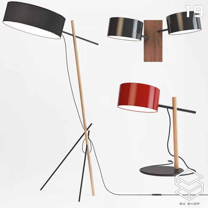 MODERN FLOOR LAMP - SKETCHUP 3D MODEL - VRAY OR ENSCAPE - ID07387