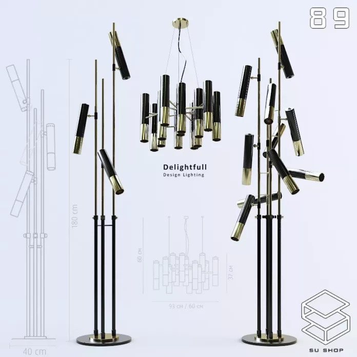 MODERN FLOOR LAMP - SKETCHUP 3D MODEL - VRAY OR ENSCAPE - ID07464