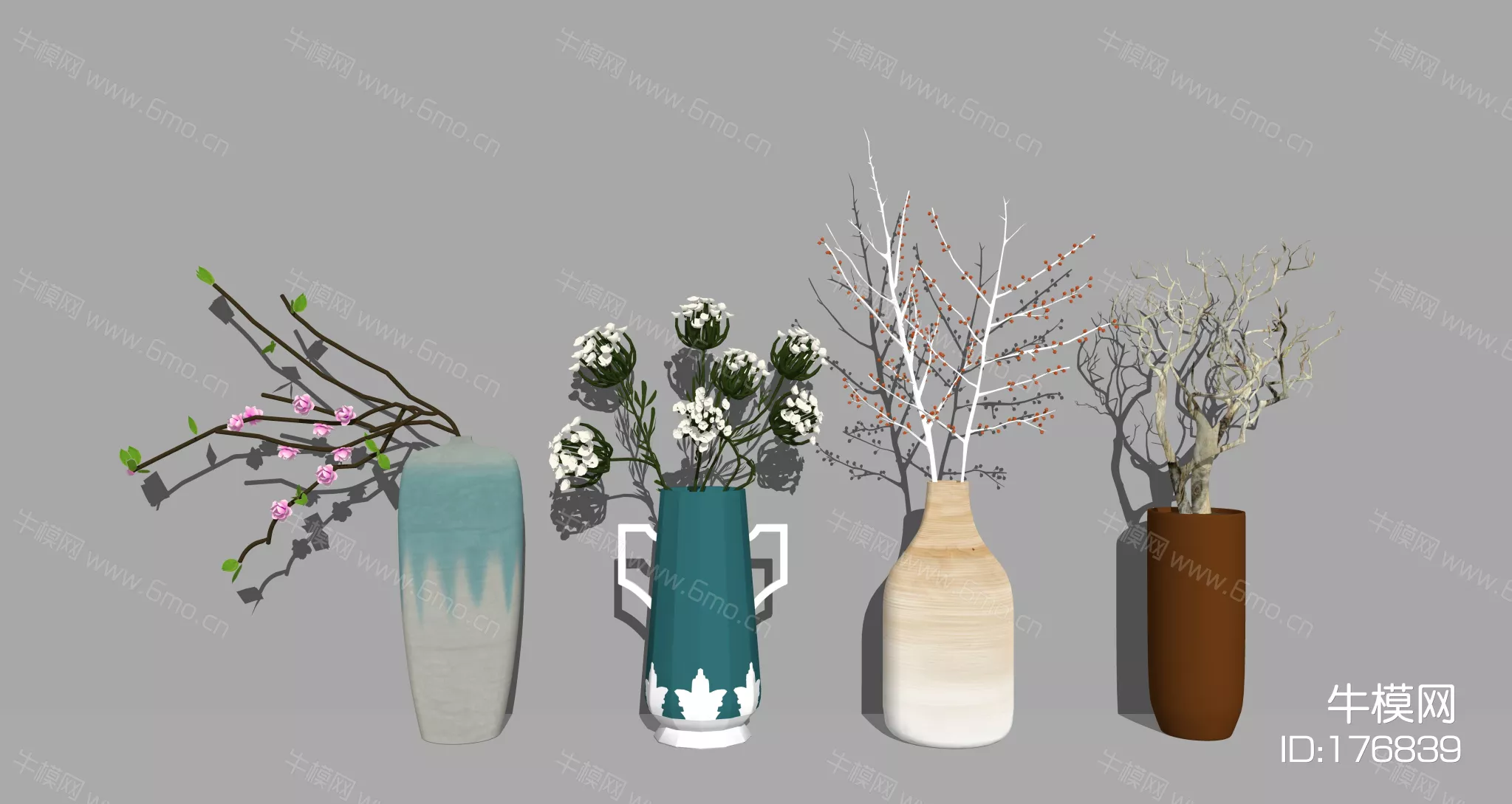 MODERN FLOWER VASE - SKETCHUP 3D MODEL - ENSCAPE - 176839