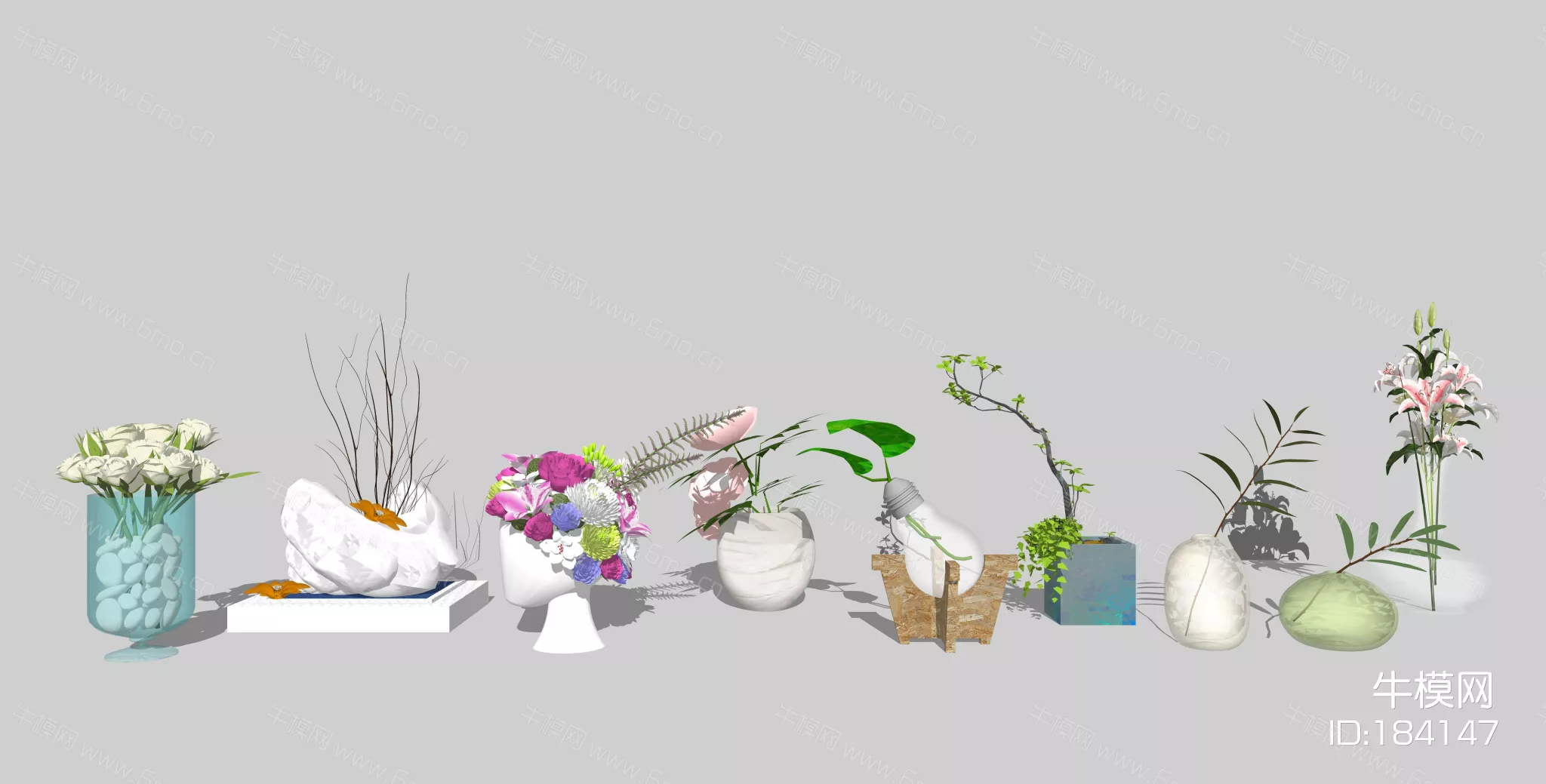 MODERN FLOWER VASE - SKETCHUP 3D MODEL - ENSCAPE - 184147