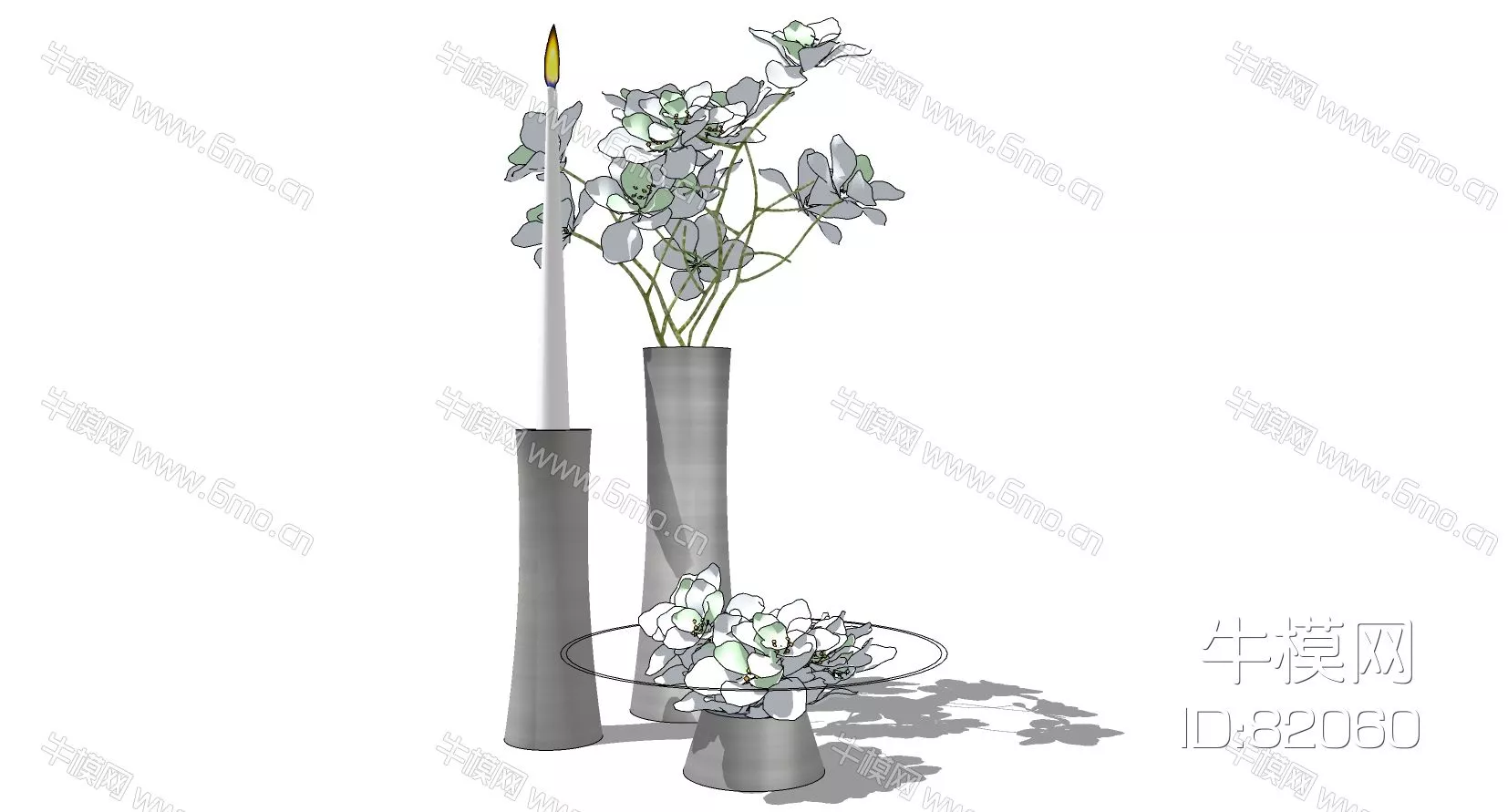 MODERN FLOWER VASE - SKETCHUP 3D MODEL - ENSCAPE - 82060