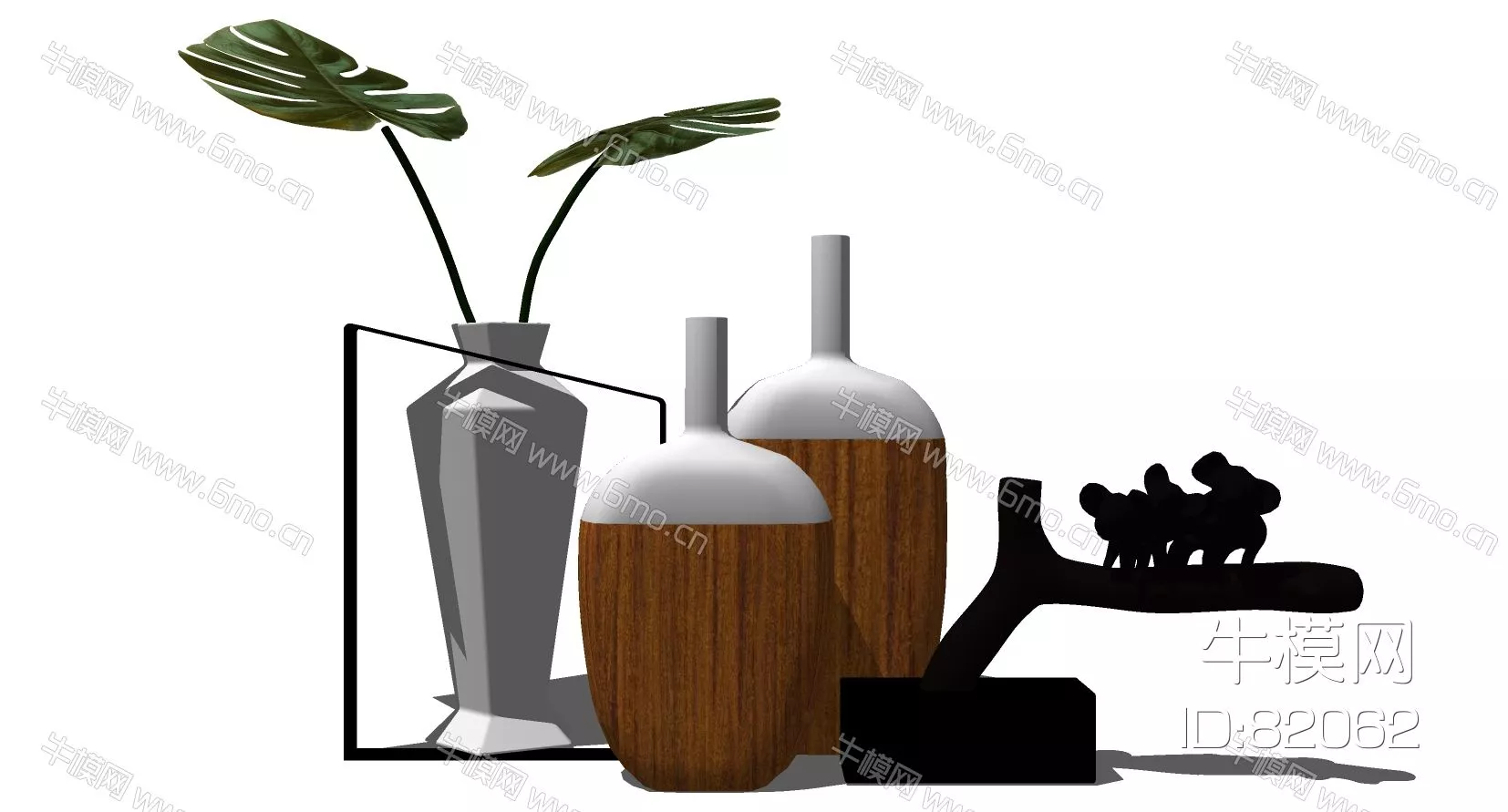 MODERN FLOWER VASE - SKETCHUP 3D MODEL - ENSCAPE - 82062